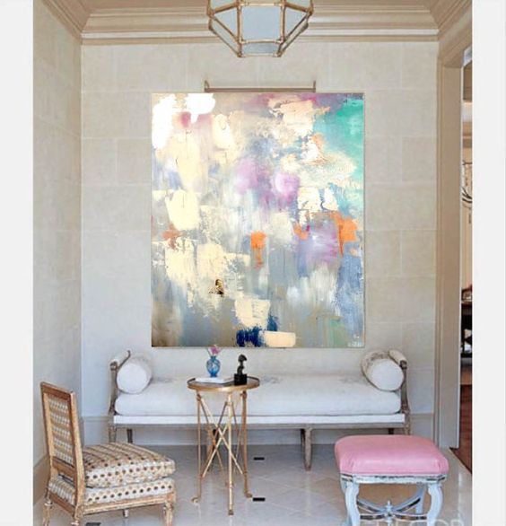 Large piece of original art from my newest line of abstracts! Beautiful texture and color, and as always, GOLD LEAF! The size is 48x60x1.5.