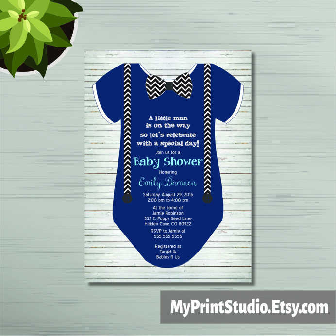 Creative Onesie Baby Shower Invite.