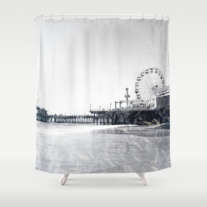 Frosted Santa Monica Pier Shower Curtain