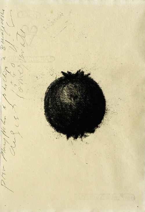 mondonoir — Donald Sultan, Untitled (Pomegranate), Charcoal on... #pomegranate #sultan #untitled #donald #charcoal #on #1990 #paper