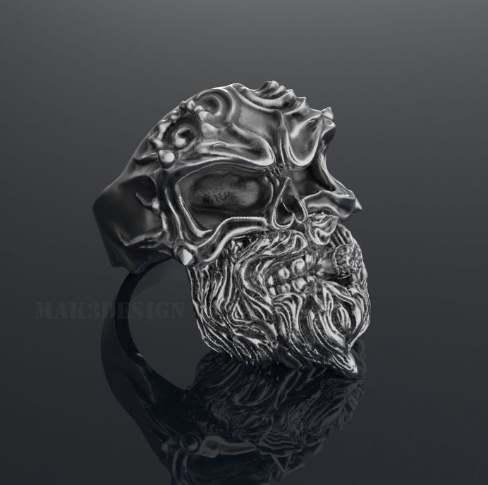 ring skull smoker 3d model obj stl 1