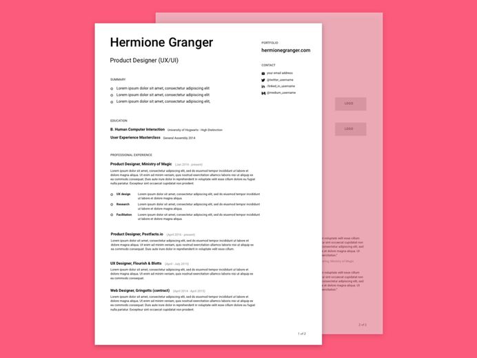 Minimal Sketch Resume - Free Sketch Resume Template with Minimalist Design