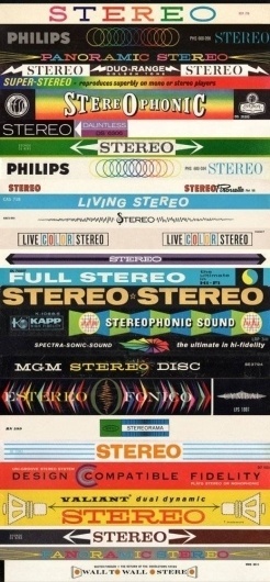In Stereo banners from LPs - Boing Boing #60s #packaging #retro #stereo #vinyl #50s