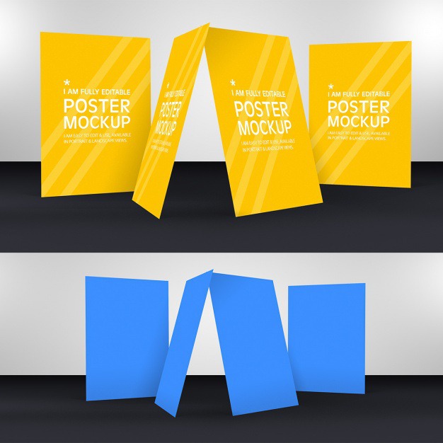 Posters mock up template Free Psd. See more inspiration related to Poster, Mockup, Template, Web, Website, Mock up, Poster template, Posters, Templates, Website template, Mockups, Up, Collection, Web template, Set, Realistic, Real, Web templates, Mock ups, Mock and Ups on Freepik.