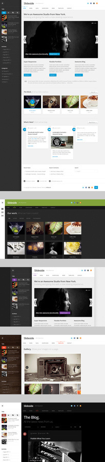 Slideside Responsive Multi Purpose Theme by ~AlxDesign on deviantART #website #white #interface #grey