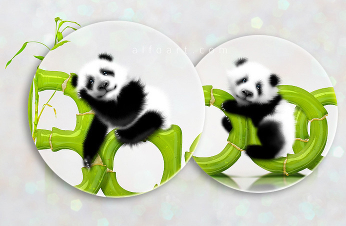 Photoshop Panda Illustration & Bamboo Text Effect. Hoe to create green and fresh bamboo text style effects #text #pandas #bamboo #effect #photoshop