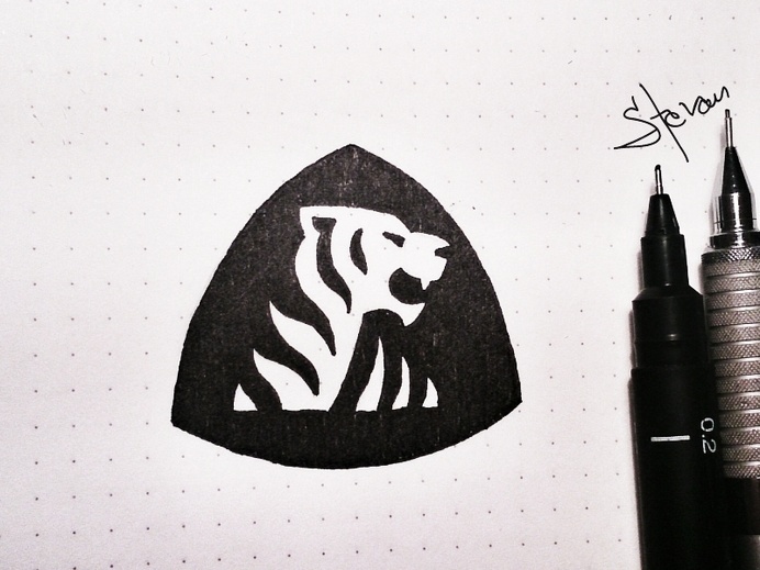 Twibfy #ink #black #triangle #logo #tiger #sketch