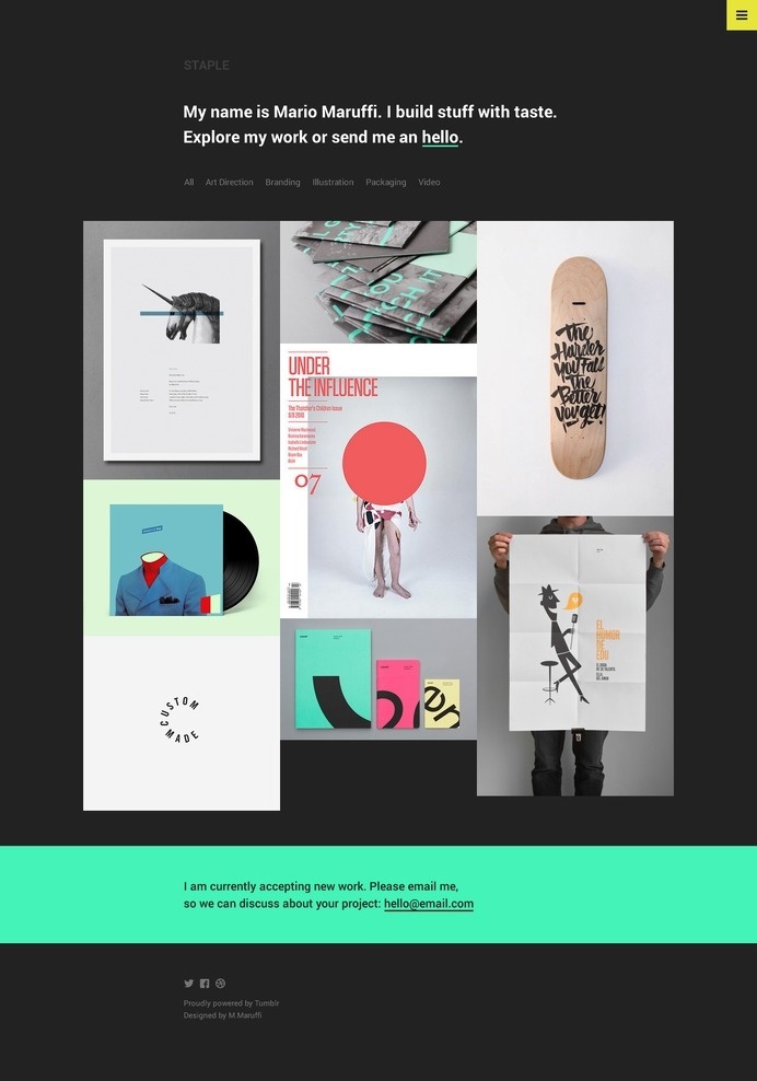 STAPLE - Tumblr Theme #tumblr #mario #maruffi #ux #portfolio #design #themebull #theme #website #ui #web
