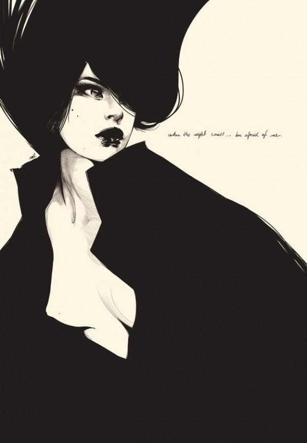 WHEN THE NIGHT COMES - Illustration by Manuel Rebollo