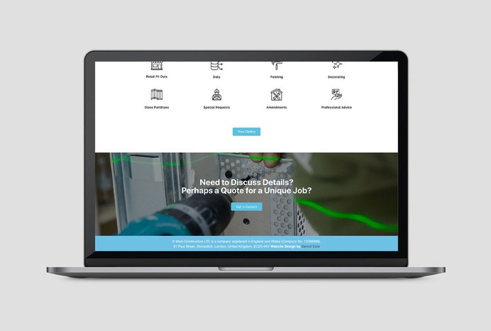 Mark Construction LTD Website Design – Deivid Cole
