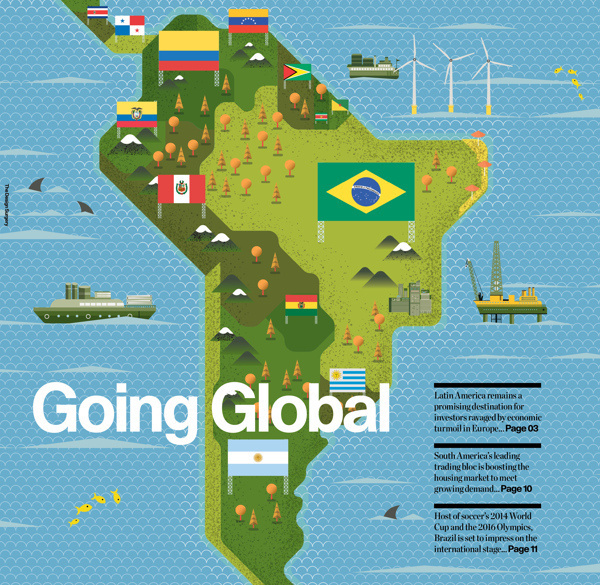 Illustrations: Raconteur covers Q3 Q4 2012 on Behance #map