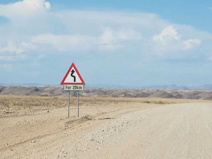 Lonely Road Signs of Namibia: Landscape Photography by Helin Bereket