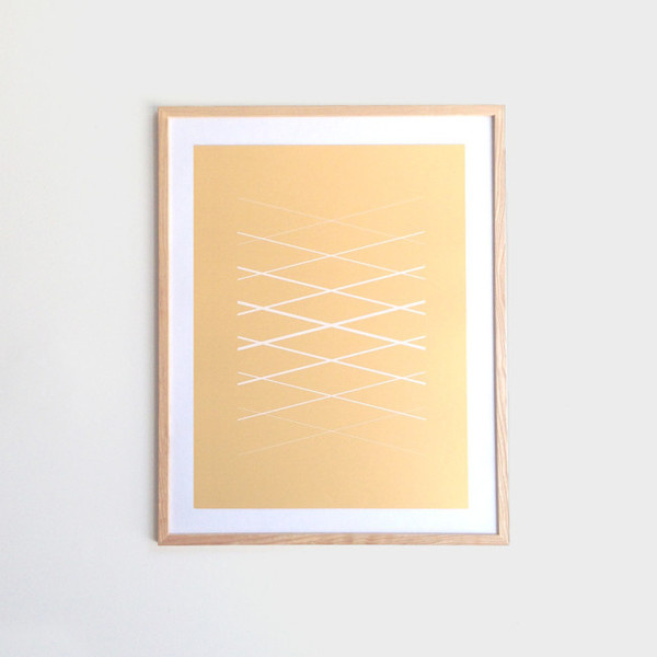 Yield Metallic Print - White on Gold #print #poster #pattern #gold #metallic