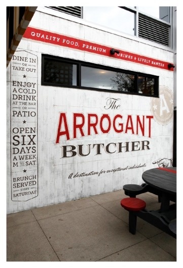 The Arrogant Butcher Design & Ad Work | TunnelBravo #signage #logo #red #gold