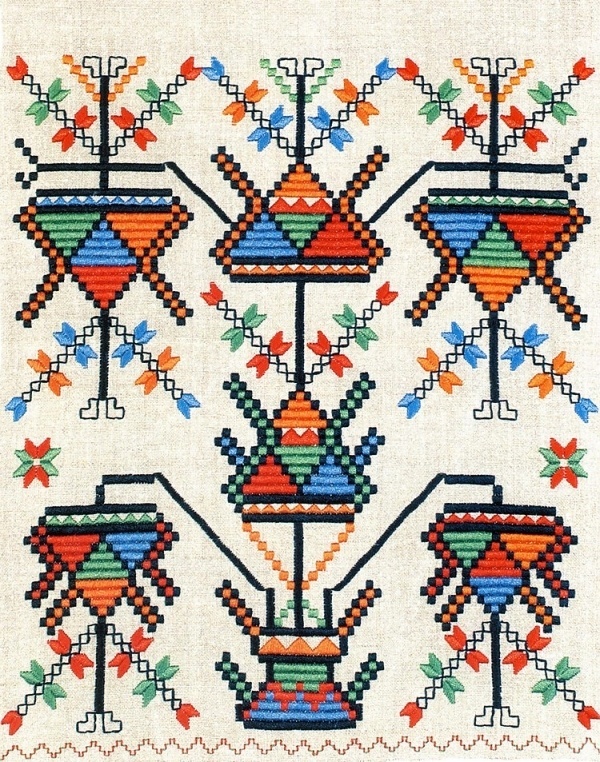 Ukrainian Space Invaders - 50 Watts #embroidery #ukranian #pattern