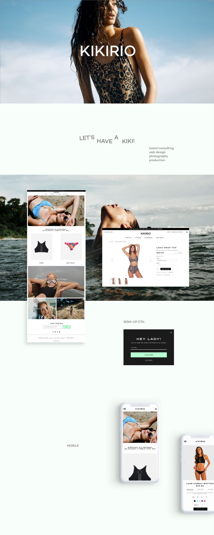 Kikirio - Swim - Web Design #roscoflevo #jensanchez #bradfuture #wethemus #art #design #agency #webdesign #branding