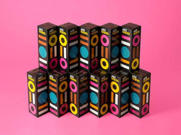 Packaging designed by Bond for confectionery brand Allsorts #design #package