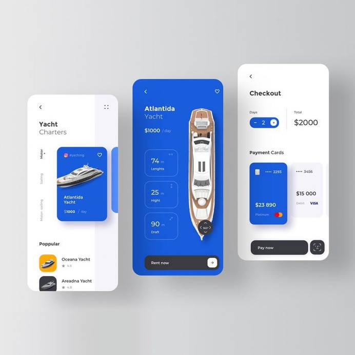 Yacht Rent Service by Ron Design Agency