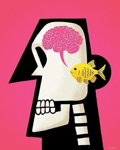 Picture Book Report illustration 2: You'll need to have this fish in your ear | Flickr - Photo Sharing! #flickr #fish #brain #illustration #martz #john #skull #babelfish