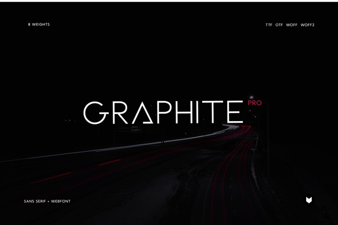 Graphite is a Minimalist Modern Elegant Typeface with Web-fonts. It's a very versatile font that works great in large and small sizes. Graphite would perfect for branding, logos, headlines, Captions. or simply as a stylish text overlay to any background image.