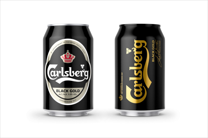 New minimal package design by Danish studio Kontrapunkt for Carlsberg's Black Gold