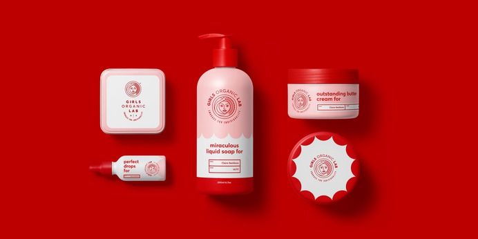 Girls Organic Lab Packaging - Mindsparkle Mag Girls Organic Lab creates organic personal care products personalized to individual needs. The result is a custom product that addresses each customer's concerns with excellence. #packaging #identity #branding #design #color #photography #graphic #design #gallery #blog #project #mindsparkle #mag #beautiful #portfolio #designer