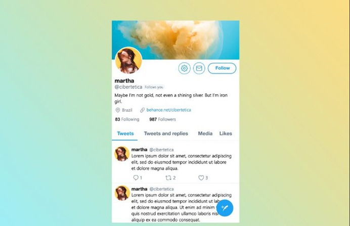 2019 Twitter Profile PSD