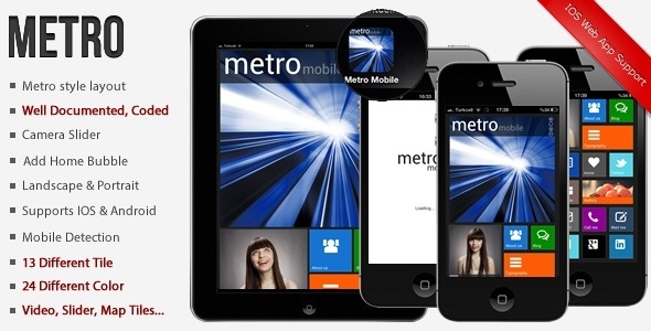 3 Mobile HTML Templates with Metro Style Design #mobile #metro