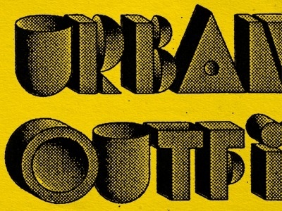 Dribbble - 3d Type by dan gneiding #urban #yellow #black #type #outfitters