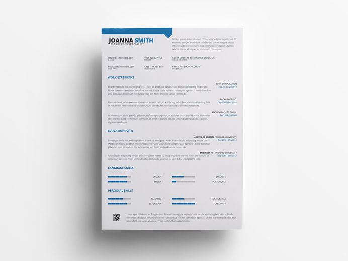Free Marketing Specialist Resume Template
