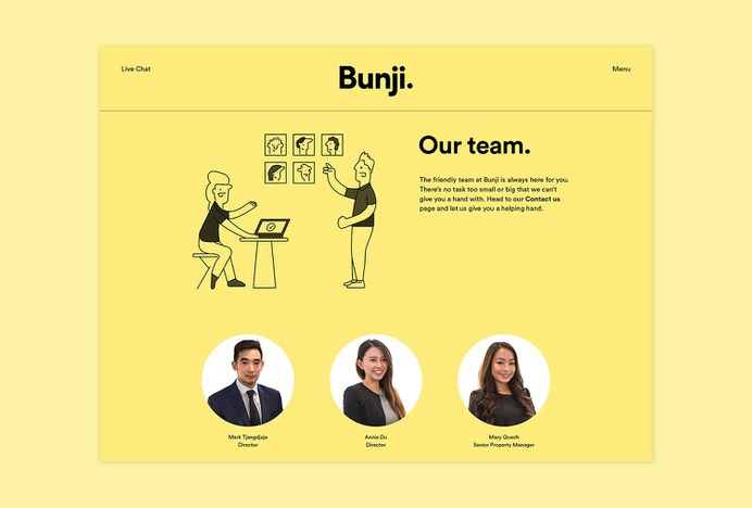 Bunji Identity - Mindsparkle Mag Emily Clarke designed the Identity for Bunji, a brand that is redefining property management once and for all. #logo #packaging #identity #branding #design #color #photography #graphic #design #gallery #blog #project #mindsparkle #mag #beautiful #portfolio #designer