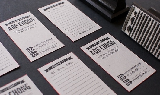 Handmade Personal Namecards on the Behance Network #card #stamp #rubber #business