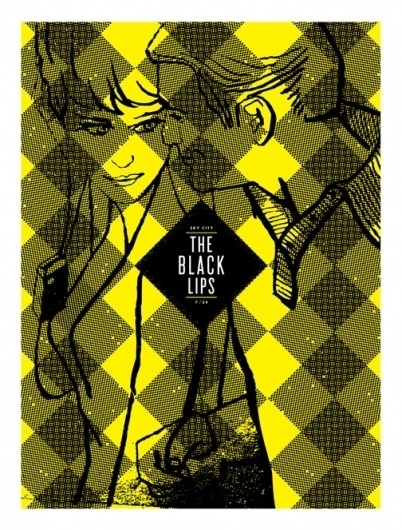 FireAunt — The Black Lips #lips #black #poster #halftones