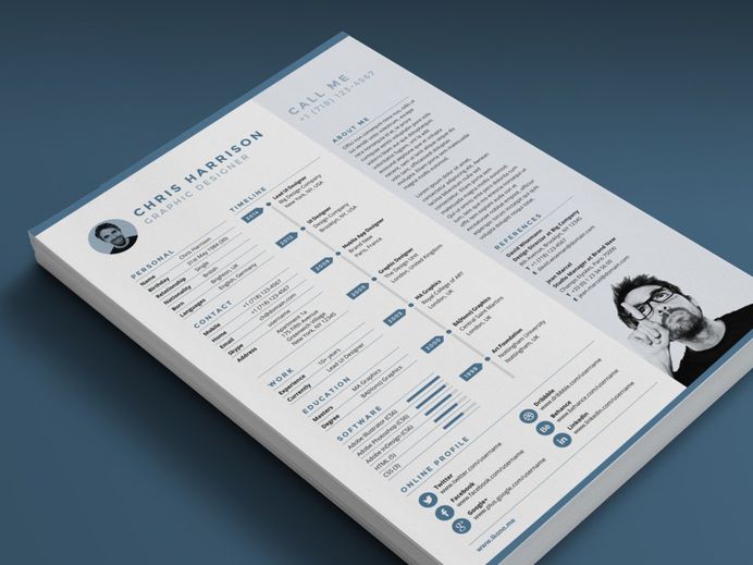 Free Creative Timeline Resume Template