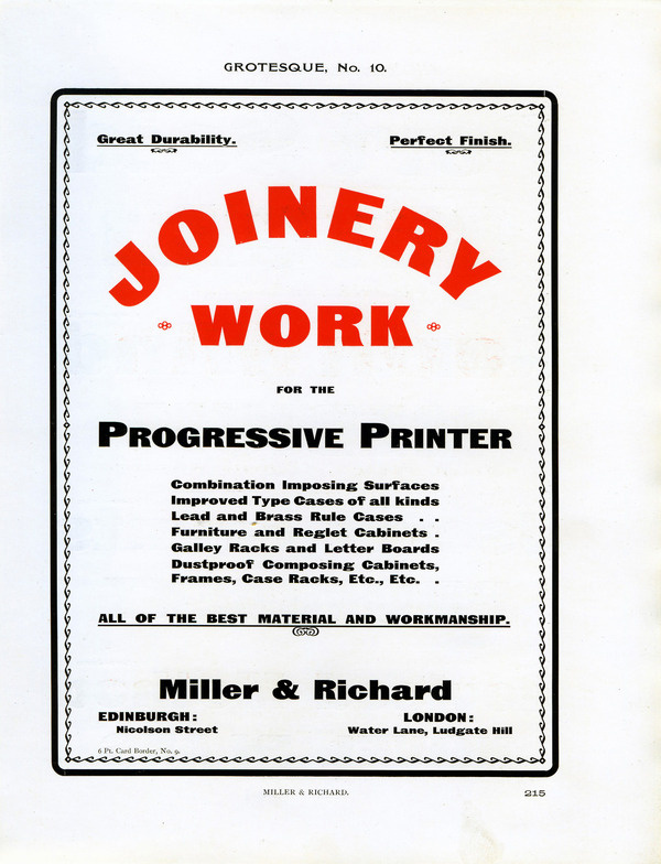 Miller and Richard's Grotesque No. 10 type specimen #type #specimen #typography