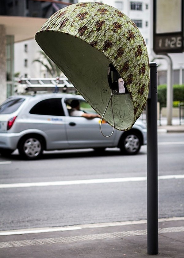 Art phone booth in Brazil #phone #public #booth #art #street #exterior #telephone