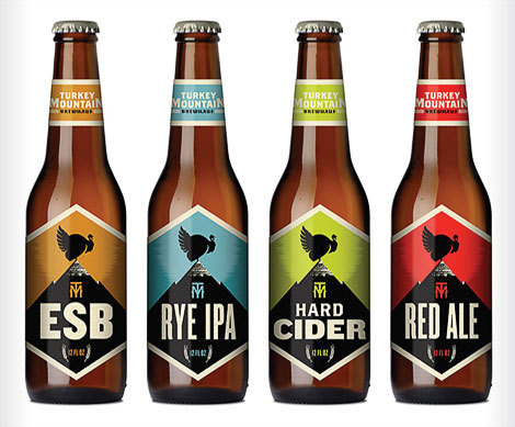 Turkey Mountain Brewhaus Bottles #packaging #beer #label #bottle