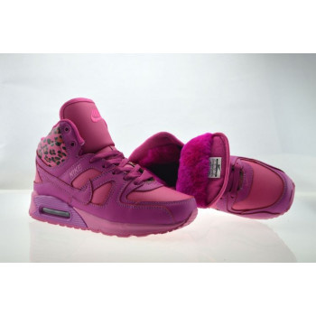 Air Max Nike Shoes Womens High Cut Fur for Winter Rose