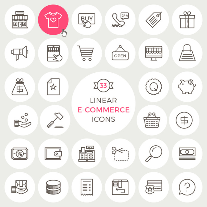 33 Linear Ecommerce Icons