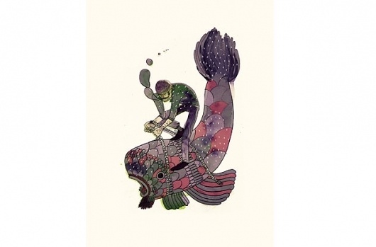 mr steve mccarthys illustration blog: previous work #fisherman #fish #fight #watercolour