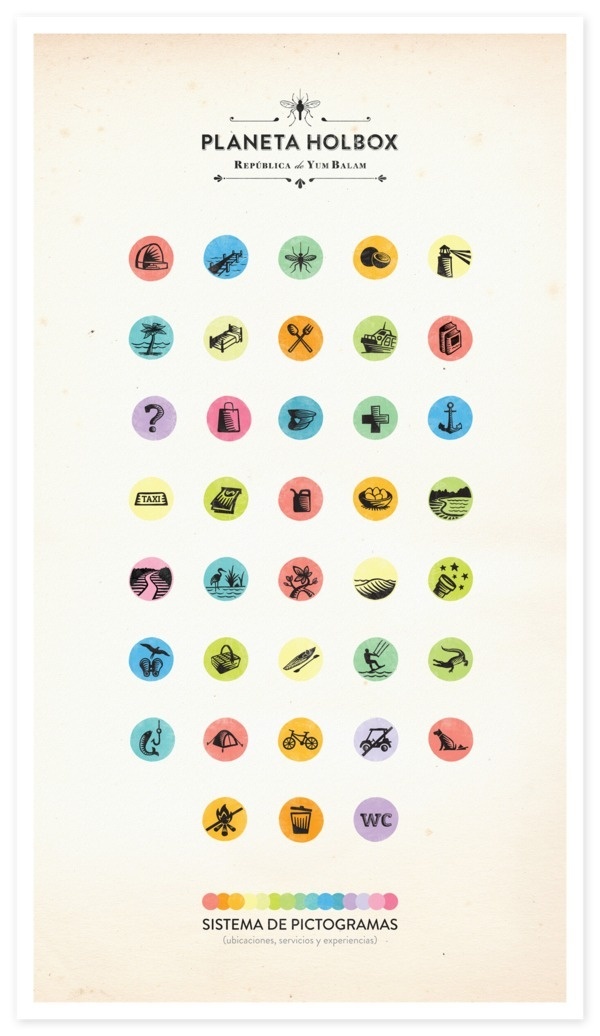 Holbox Pictograms on the Behance Network #holbox #icons #poster #pictograms