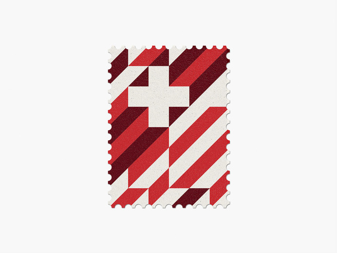 Switzerland #stamp #graphic #maan #geometric #illustration #minimal #2014 #worldcup #brazil