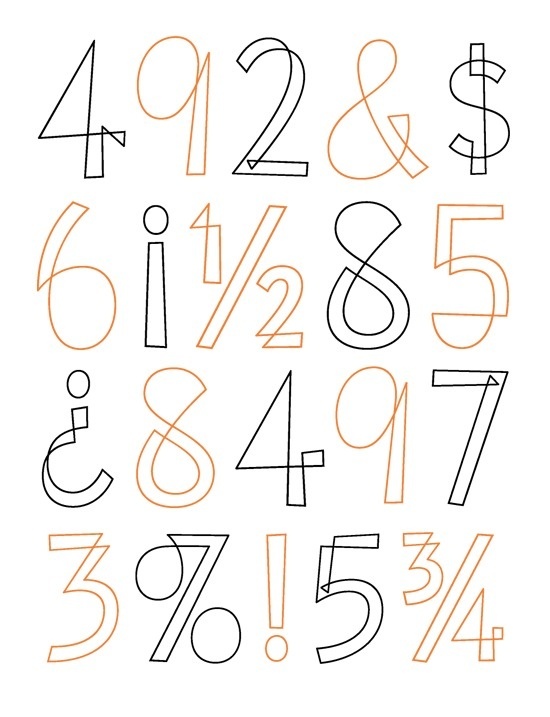 House Industries, Eames Century Modern, Eames Cover Numerals, Eames Numbers Specimen #eames #design #graphic #typography