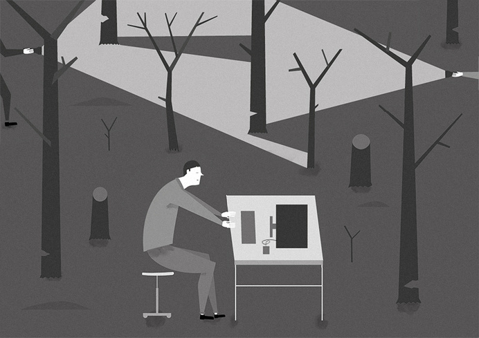 Hackers #white #black #illustration #nature #forest #trees #technology