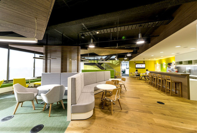 City West Water Head Office office much movement informality color #working #office #design #space