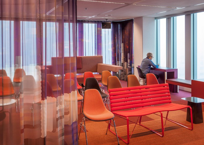 De Rotterdam interior by Studio Makkink & Bey and Group A #office #rotterdam #colourful #pixel #design