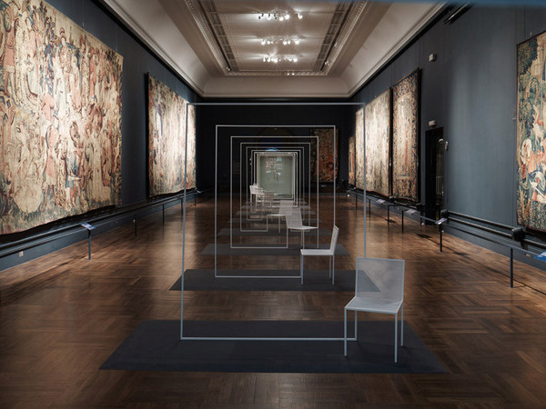 nendo: mimicry chair installation at london V #coherence #illusion #chairs