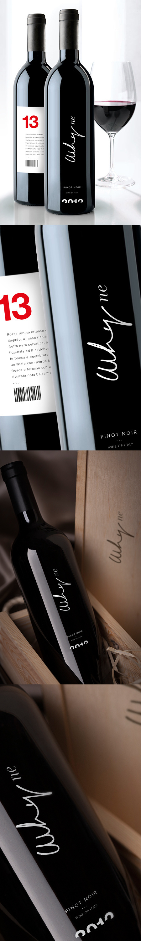 WHYNE wine pinot noir. #packaging #label #wine #whyne #pinot #italy #wines