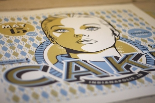 CAKE gig poster « RONLEWHORN #girl #gig #design #illustration #portrait #vintage #poster #typography
