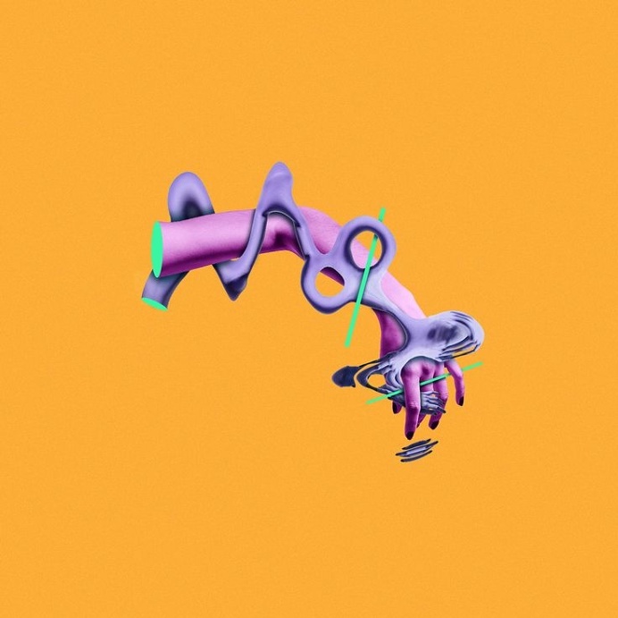 vinyl cover "2 hands p.2 (surrealism)" #leggo #surrealism #glitch #hands #abstract #purple